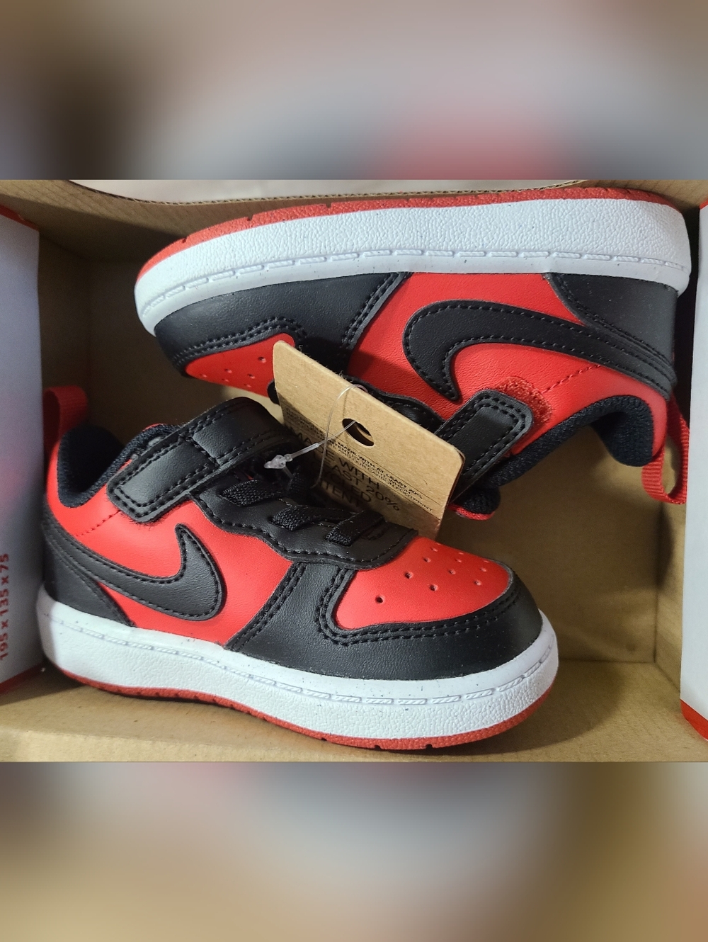 Nike Kids Court Borough Velcro Low-Top Sneakers 6C